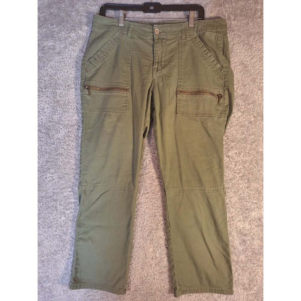 Supplies by Union Bay Olive Green Cargo Utility Pants Womens Size 12 2B91543